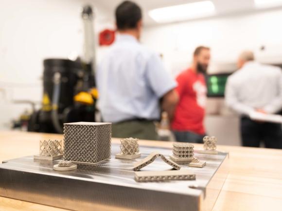 Advanced manufacturing methods like E-BPF enable the production of parts with complex geometries that traditional machining can't achieve, like those seen here at GTMI's Advanced Manufacturing Pilot Facility.